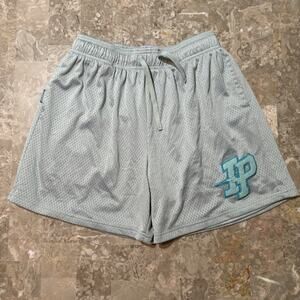 Inaka Power Shorts Mens XL Light Green Elastic Waist Drawstring 5" Mesh Flowy